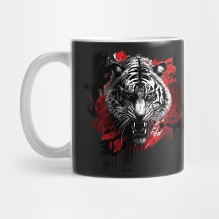 Urban Jungle King: A Graffiti-Style Tiger in the City Mug